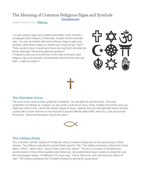 The Meaning of Common Religious Signs and Symbols - The Meaning of