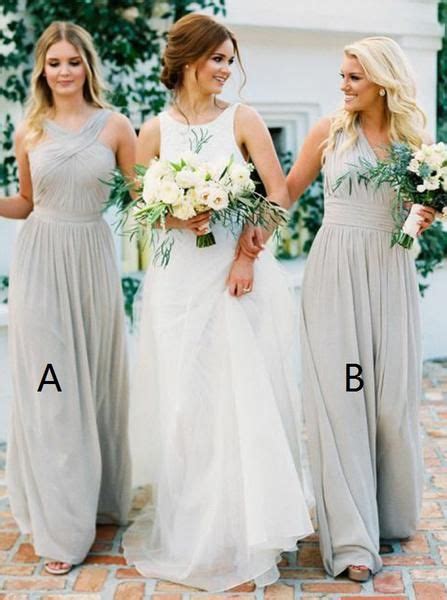 Mismatched Bridesmaid Dress Long Chiffon Bridesmaid Dress Ruched