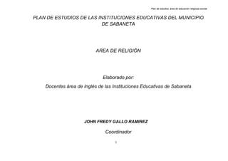 Plan De Estudios Religion Ppt