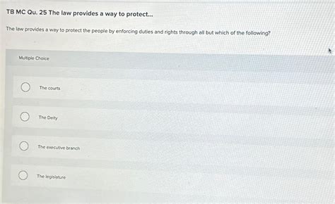 Solved TB MC Qu 25 The Law Provides A Way To Protect The Chegg