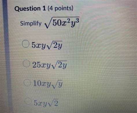 Solved Question Points Simplify X Y Xyv Y Yv Y Chegg