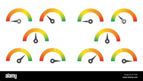 Meter Sign Infographic Gauge Element From Red To Green And Green To Red