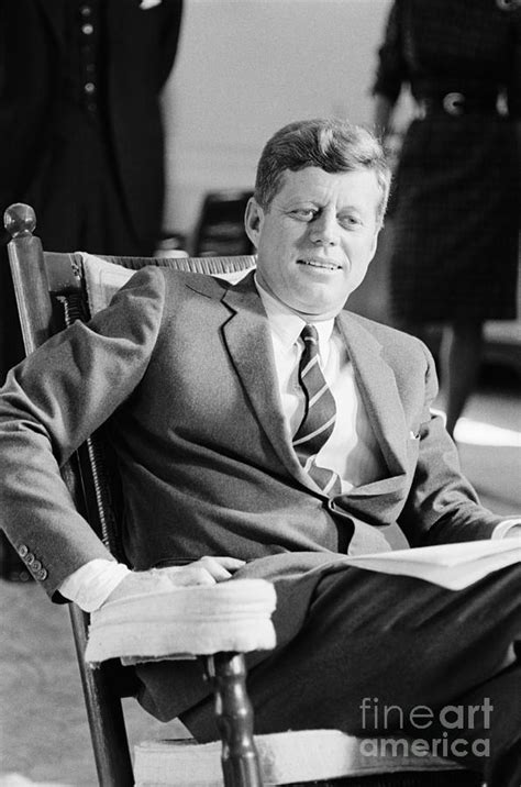 President Kennedy In Rocking Chair Photograph By Bettmann Fine Art