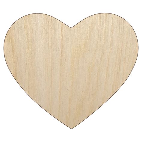 Heart Solid Wood Shape Unfinished Piece Cutout Craft Diy Projects