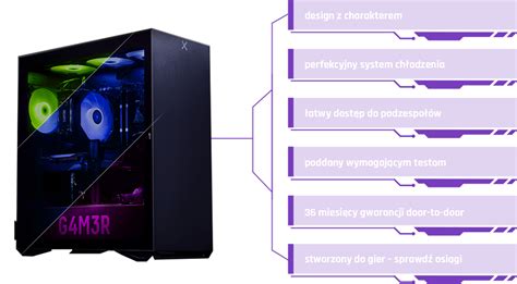 G4M3R HERO R5 5600 32GB 1TB RTX4060 Desktopy Sklep Komputerowy X