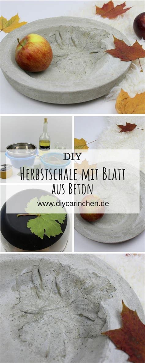 Diy Herbstschale Aus Beton Mit Blattdruck Ganz Einfach Selber Machen In