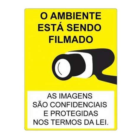 Placa Advertência O Ambiente Está Sendo Filmado Unidade Acesso Placas