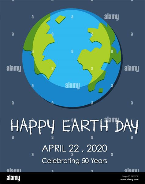 Poster Design For Happy Earth Day With Earth In The Middle Illustration