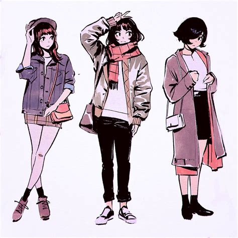 Autumn-Winter Outfits | Kuvshinov Ilya | Character design, Anime ...