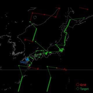 Example Of Gosat Observation Pattern Around Japanese Vicinity