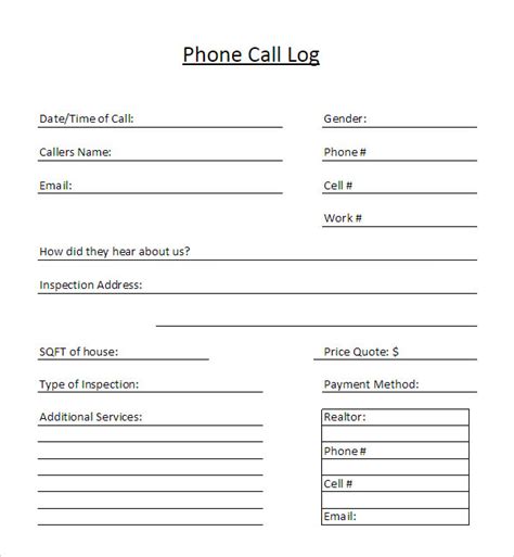 Telephone Call List Templates 10 Free Printable Xlsx Pdf And Docs