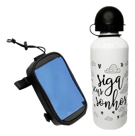 Porta Celular Bike Garrafa Squeeze Siga Seus Sonhos C Cor Branco