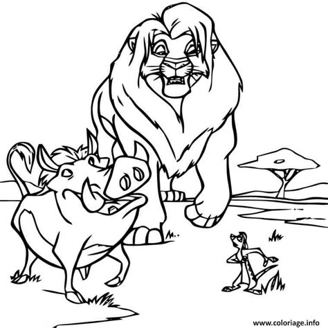 Coloriage Le Roi Lion Avec Pumbaa Et Timon Jecolorie