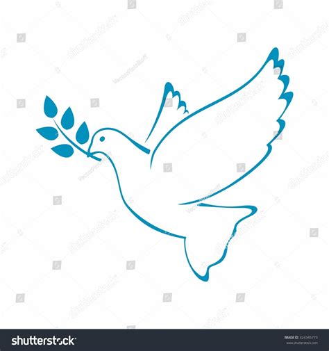 Peace Dove Olive Branch Vector Illustration Stock Vector Royalty Free