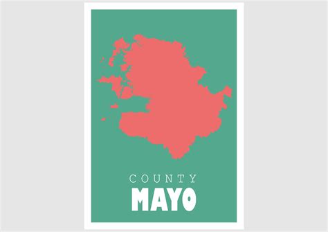 County Mayo Map Print, Map of Mayo Print, Mayo Art Print, Mayo Wall Art ...