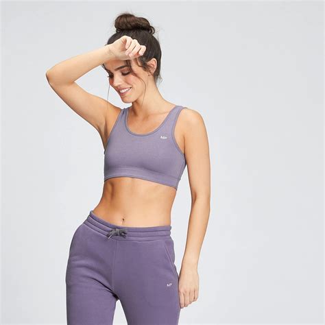 Mp Womens Rest Day Wide Strap Sports Bra Smokey Purple Myprotein™