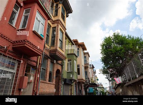 Traditional Turkish Houses In Balat District Of Istanbul Ottoman