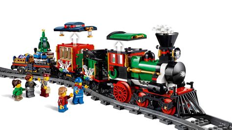 LEGO Creator Expert Winter Holiday Train 10254 Christmas Train Set with Full Circle Train Track ...