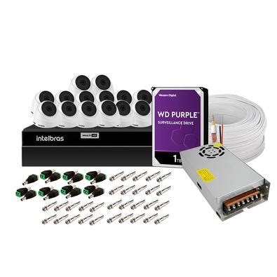 Kit 16 Câmeras de Segurança Infra HD 720p Intelbras VHL 1120D DVR