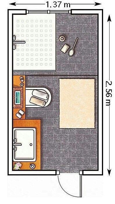 the floor plan for a small bathroom is shown