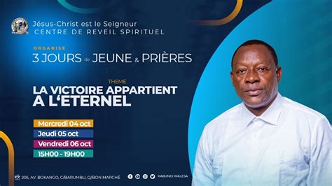 Direct Jours De Jeune Et Priere Jeudi Oct Ev Kabundi