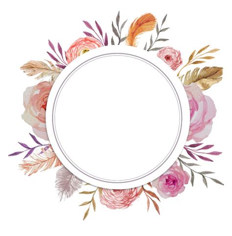 Round Flower Frame Png