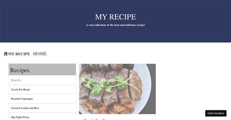 Recipe Codesandbox