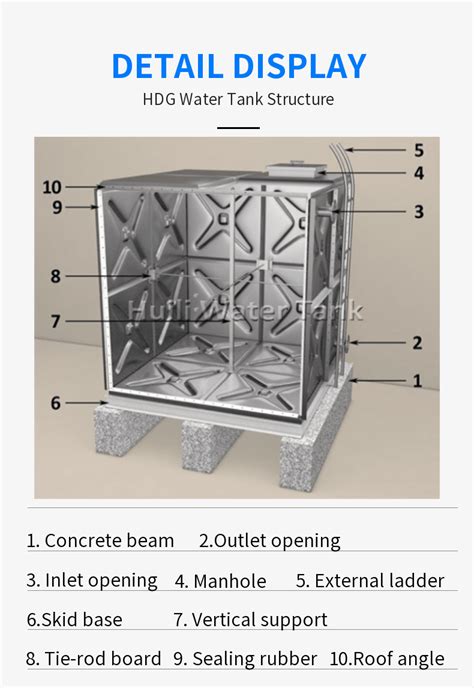 Hot Dipped Galvanized Steel Water Tower Tank Pressed Storage Steel