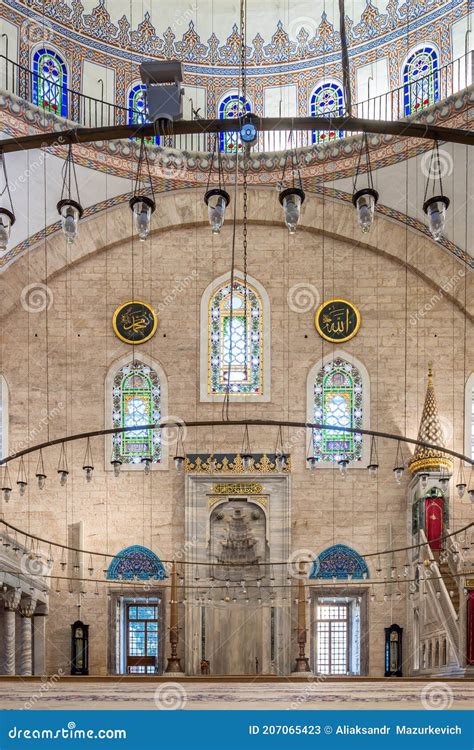 Interior Of The Yavuz Sultan Selim Mosque In Istanbul Editorial Stock