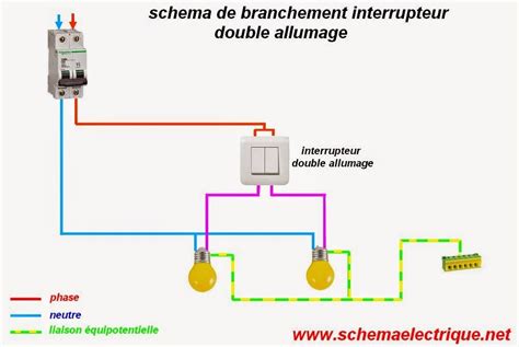 Schema Electrique Schema Branchement Cablage Interrupteur Double