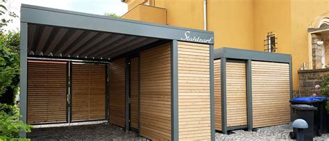 Carport Holz Metall Haus Anbau Schuppen 2er Carports Modern