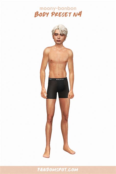 Body Preset N4 By Moony Bonbon Sims 4 In 2024 Sims 4 Body Mods Sims 4 Men Clothing Sims 4