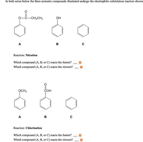 Solved In Both Series Below The Three Aromatic Compounds Illustrated