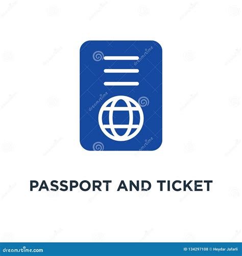 Passport And Ticket Icon Flight Pass Concept Symbol Design Air Stock Vector Illustration Of