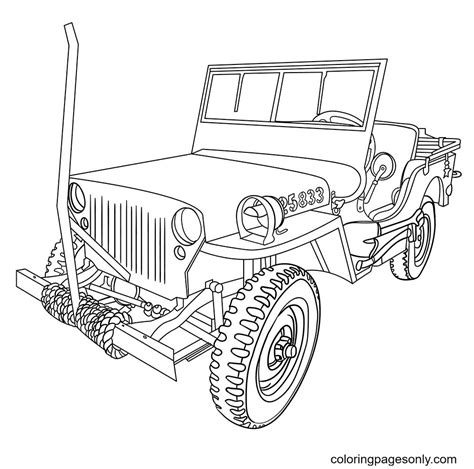 Army Jeep Coloring Pages