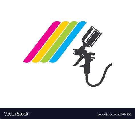 Spray Gun Paint Logo Icon Royalty Free Vector Image