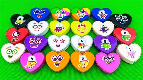 Rainbow Clay In Mini Heart Finding Numberblocks Alphablocks With