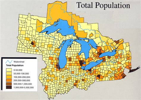 Population of Michigan and Surrounding States