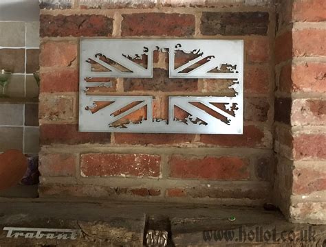 Union Jack Steel Sign Grunge Metal British Flag Uk Gb Home Wall Decor