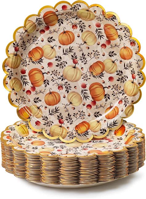 Confettiville Thanksgiving Paper Plates Count Fall Themed