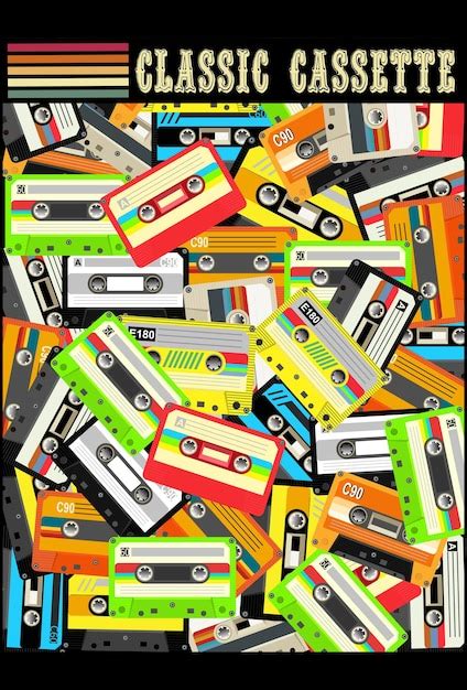 Cassettes de música retro cassettes vintage y cassettes de audio viejas