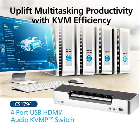 4 Port Usb Hdmiaudio Kvmp™ Switch Cs1794 Aten Desktop Kvm Switches