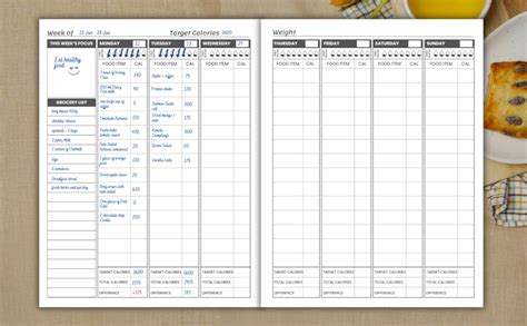 52 Week Calorie Counter Log Book Weekly Food Journal And Weight Loss