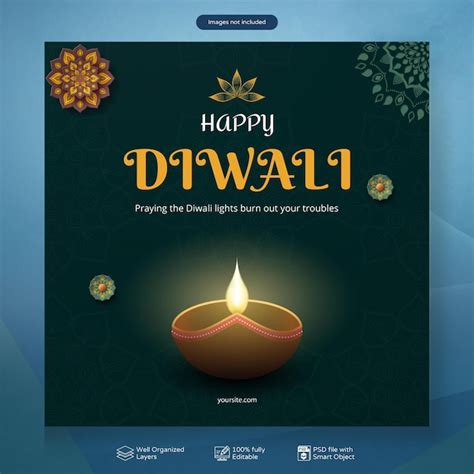 Premium PSD Psd Creative Happy Diwali Social Media Post