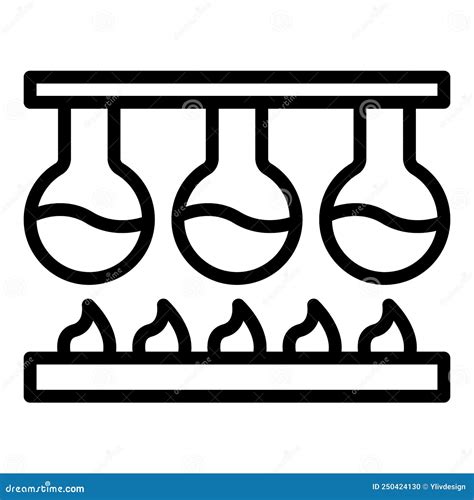 Chemical Flask Icon Outline Vector Glass Production Stock Vector