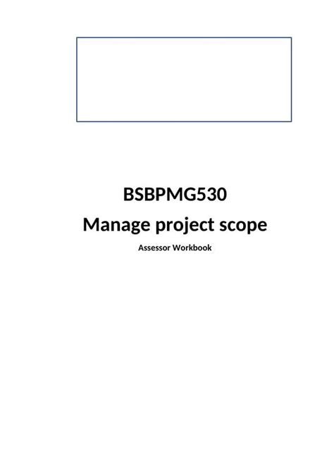 Assessment On Bsbpmg Manage Project Scope