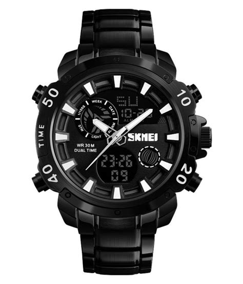 Skmei Luxury Dual Time Stainless Steel Stainless Steel Analog Digital