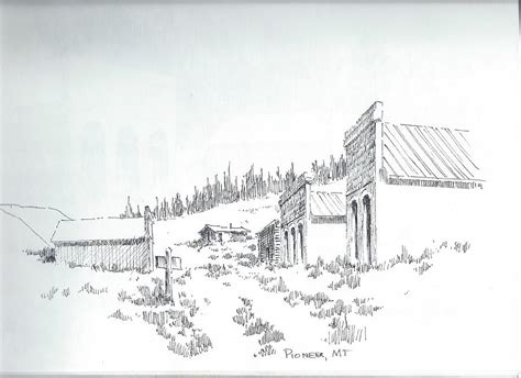 Pioneer Ghost Town Drawing By Kevin Heaney Fine Art America