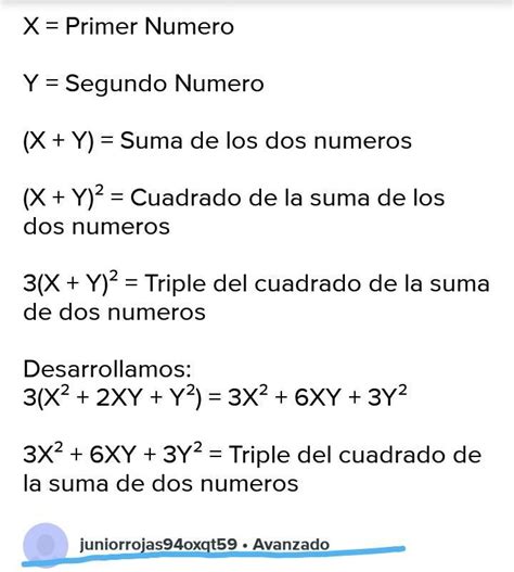 Traduce A Lenguaje Algebraico El Triple Del Cuadrado De Un Número Brainlylat