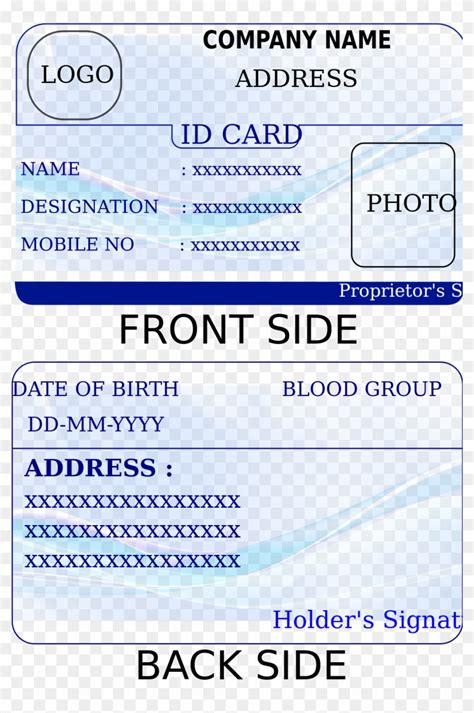 Id Card Template - Identification Card Template Printable, HD Png ...